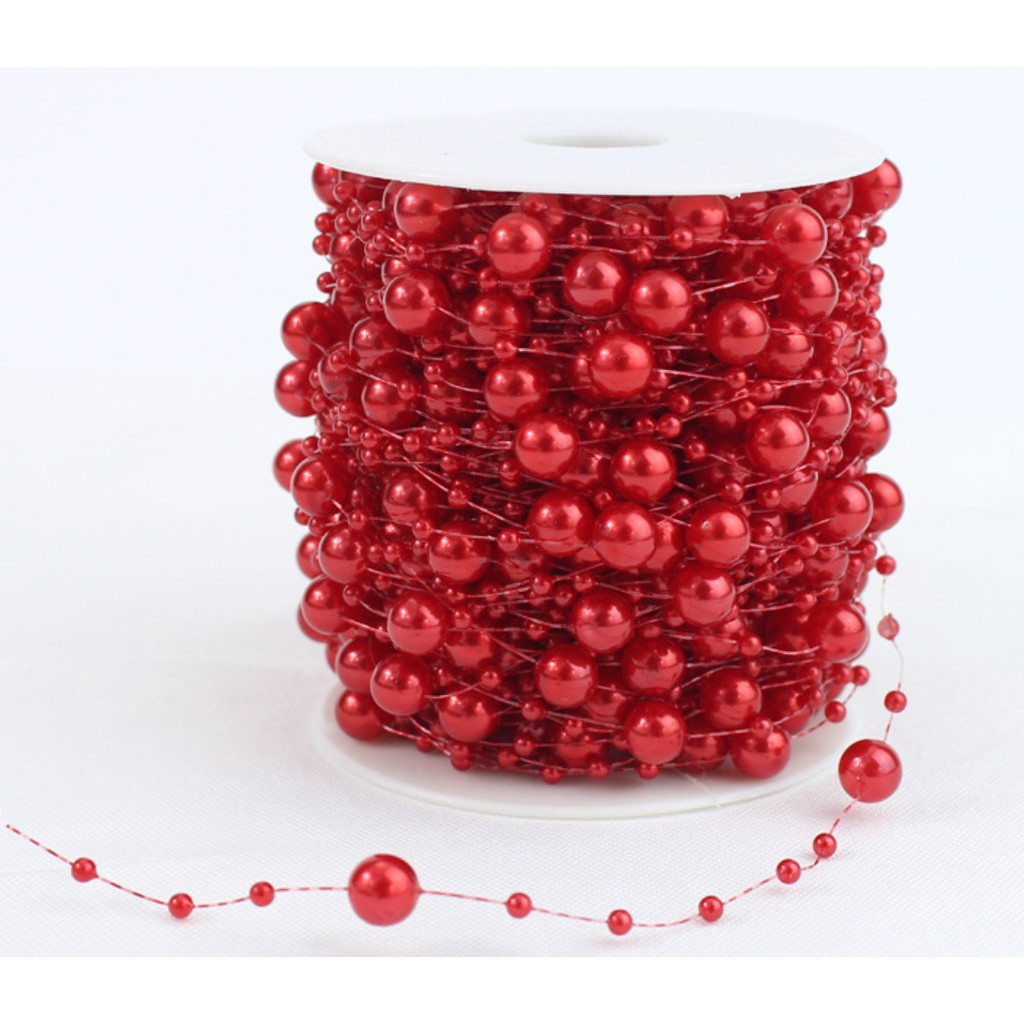 1yard Fishing Line Artificial Pearls Beads Chain Garland Flowers Wedding Party Decoration Brides Headgear 满天星鱼线珠链 (614L) - Image 21