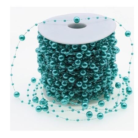 1yard Fishing Line Artificial Pearls Beads Chain Garland Flowers Wedding Party Decoration Brides Headgear 满天星鱼线珠链 (614L) - Image 23