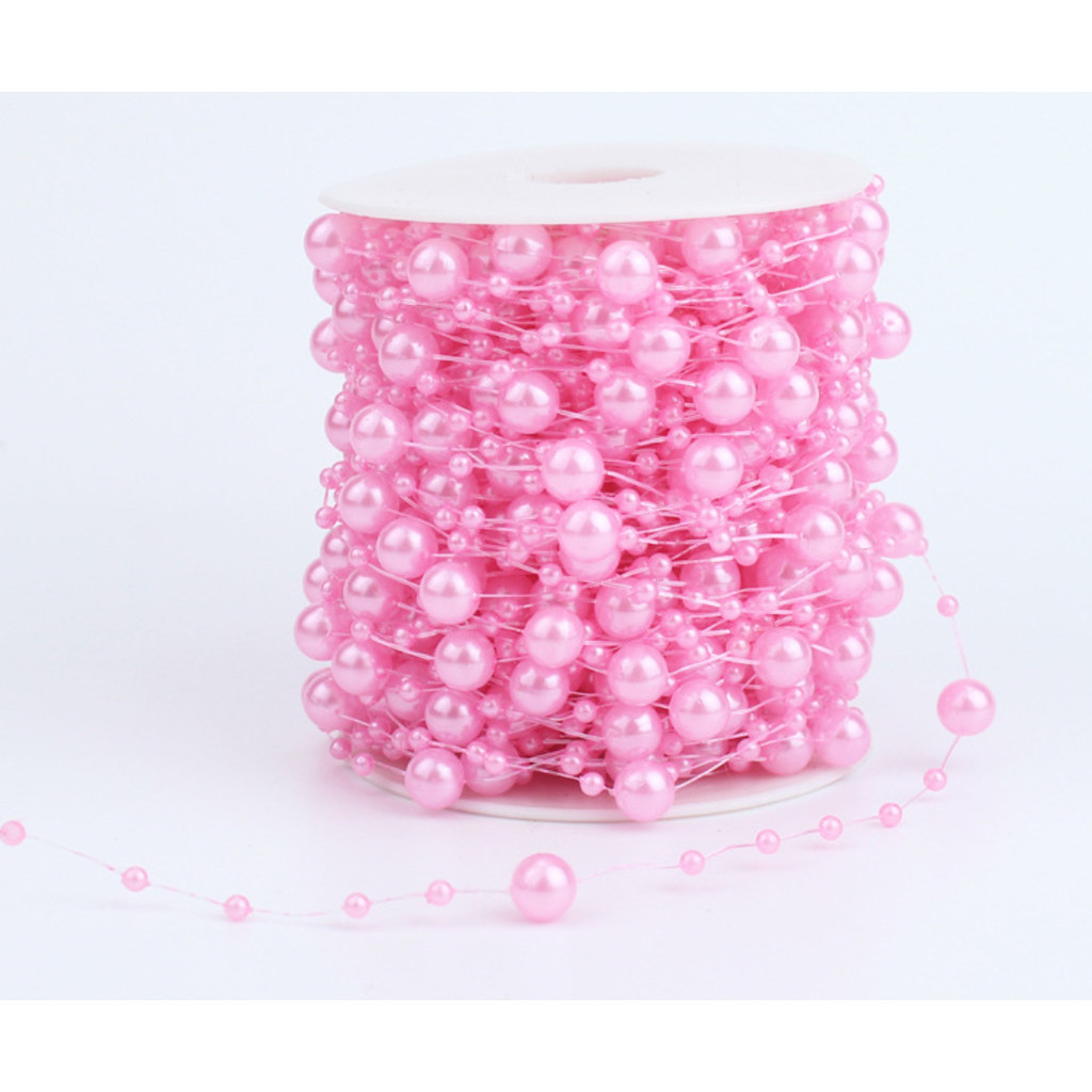 1yard Fishing Line Artificial Pearls Beads Chain Garland Flowers Wedding Party Decoration Brides Headgear 满天星鱼线珠链 (614L) - Image 26