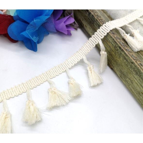 Polyester Cotton Fringe 1yard 4.0cm Lace Tassel Trimming Colorful Ribbon Garment Sewing Accessory 彩色流苏花边(1917L) - Image 25