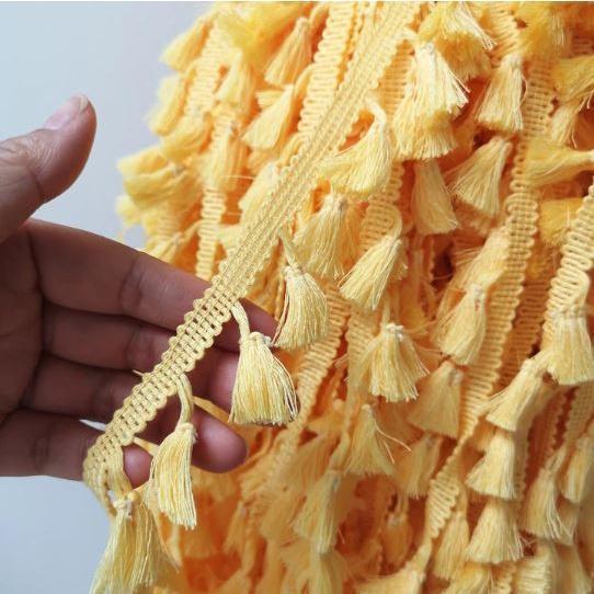 Polyester Cotton Fringe 1yard 4.0cm Lace Tassel Trimming Colorful Ribbon Garment Sewing Accessory 彩色流苏花边(1917L) - Image 29