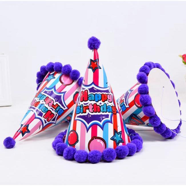 New 1pcs baby kid rainbow birthday party hat child crown decoration paper cap cartoon pattern festival colorful(749L) - Image 26