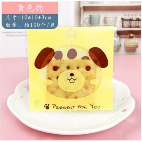 100pcs 10x10cm Cute Cartoon Gifts Bags Cookie Packaging Self-adhesive Plastic Bags For Biscuits Candy Food(164L) - Image 24