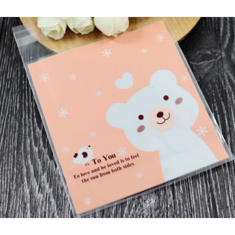 100pcs 10x10cm Cute Cartoon Gifts Bags Cookie Packaging Self-adhesive Plastic Bags For Biscuits Candy Food(164L) - Image 27