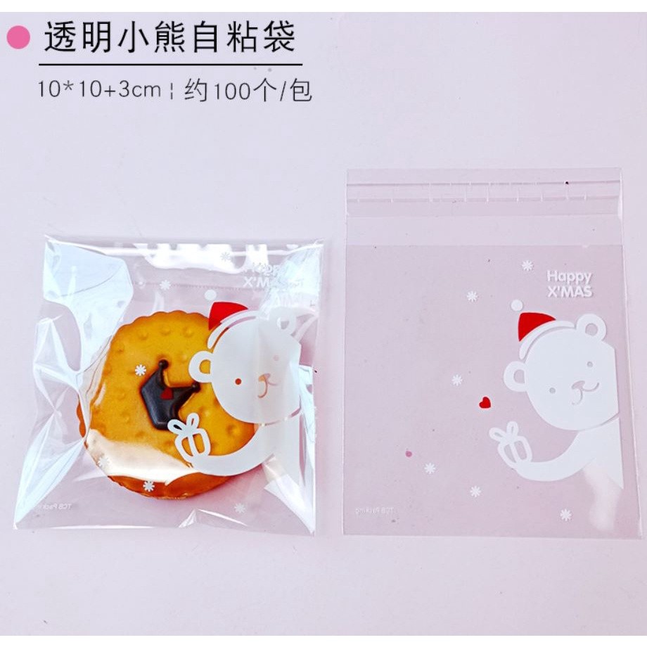 100pcs 10x10cm Cute Cartoon Gifts Bags Cookie Packaging Self-adhesive Plastic Bags For Biscuits Candy Food(164L) - Image 42