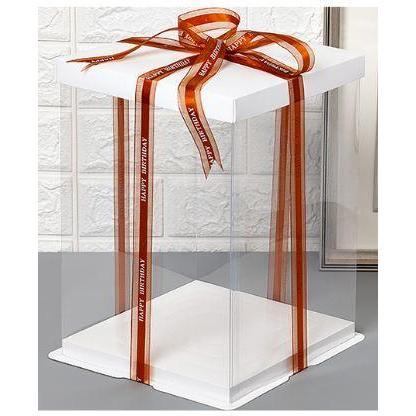 6/8/10inch Square Cake Box Transparent Clear Exhibition Storage Packing Plastic Festival Flower Wedding Birthday (980L) - Image 21