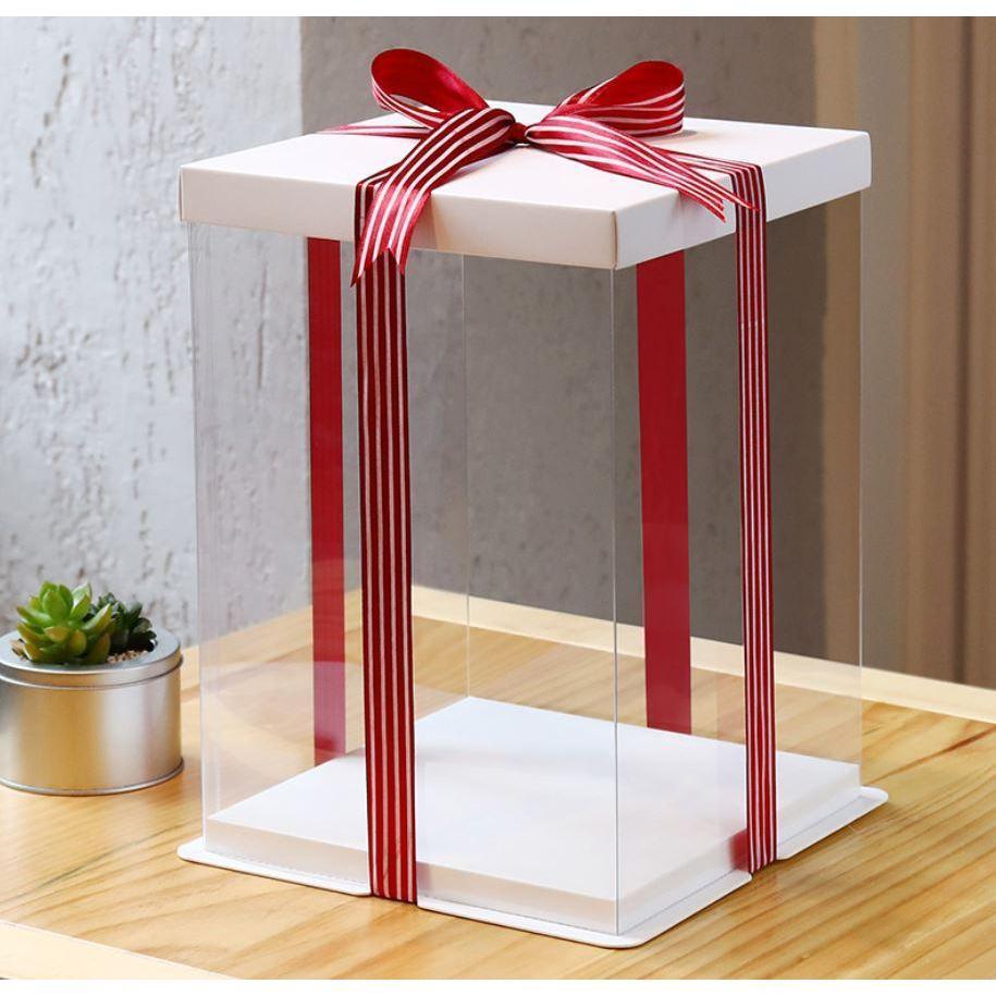 6/8/10inch Square Cake Box Transparent Clear Exhibition Storage Packing Plastic Festival Flower Wedding Birthday (980L) - Image 22