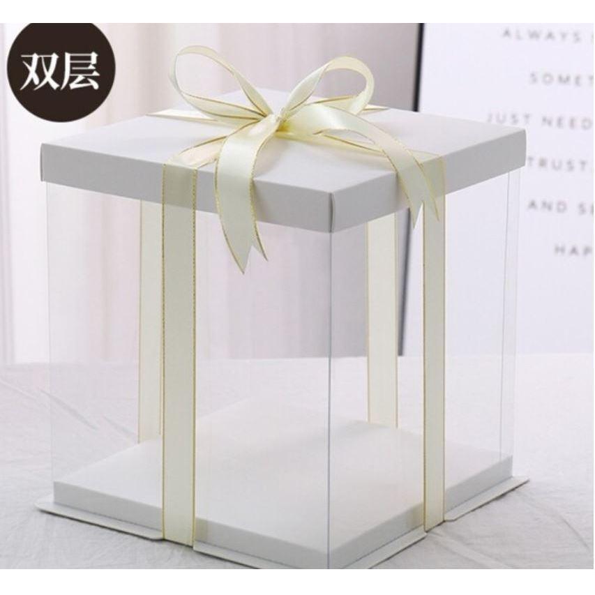 6/8/10inch Square Cake Box Transparent Clear Exhibition Storage Packing Plastic Festival Flower Wedding Birthday (980L) - Image 23