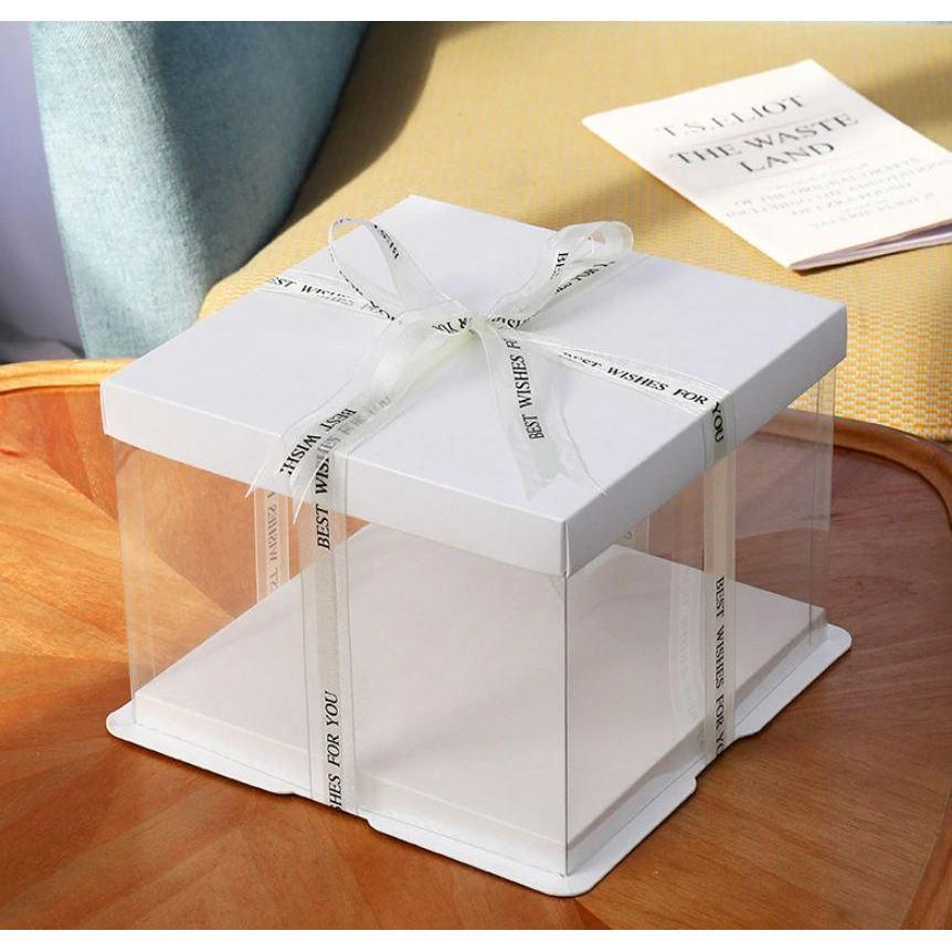 6/8/10inch Square Cake Box Transparent Clear Exhibition Storage Packing Plastic Festival Flower Wedding Birthday (980L) - Image 24