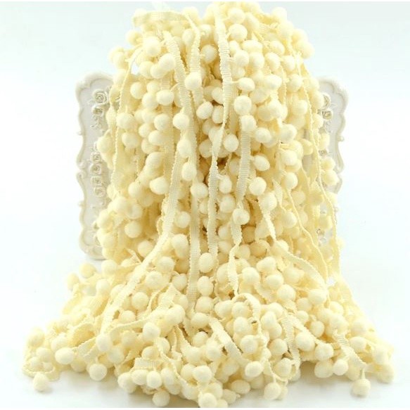 1Yard Pom Pom Trim Ball 12mm Handmade DIY MINI Pearl Pompom Fringe Ribbon Sewing Lace Kintted Fabric毛球花边(2031L) - Image 40