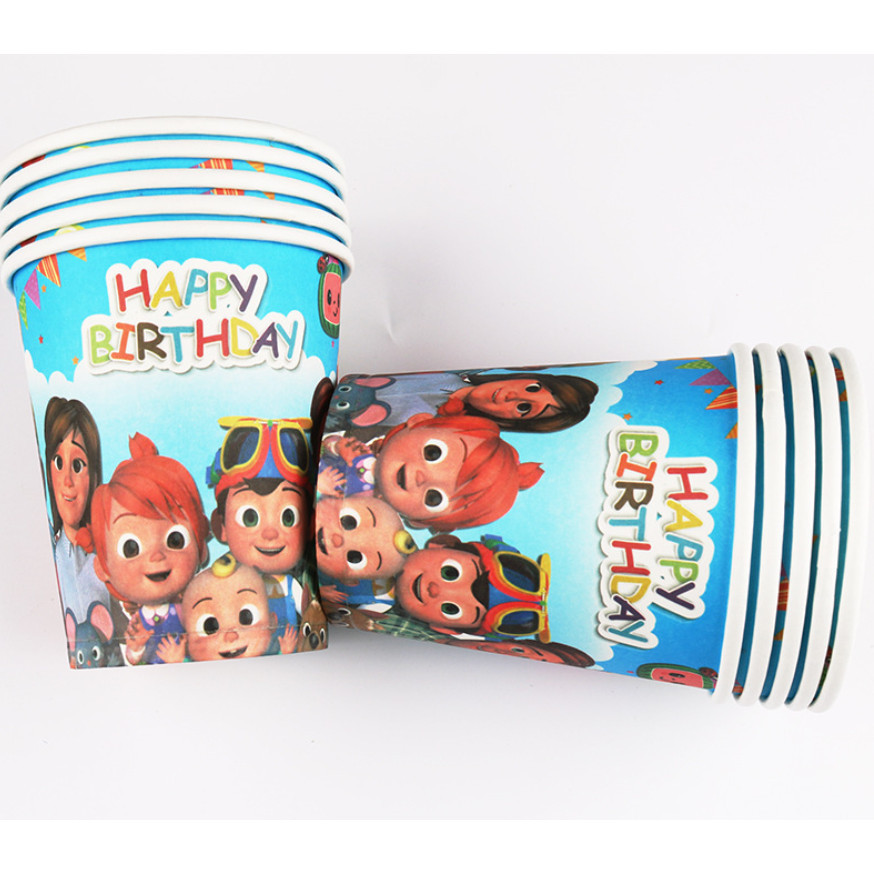 10pcs 9Oz 250ml Cartoon Party Thickened Disposable Paper Cup Raw Wood Pulp Children's Birthday festive event 派对纸杯(2960L) - Image 24