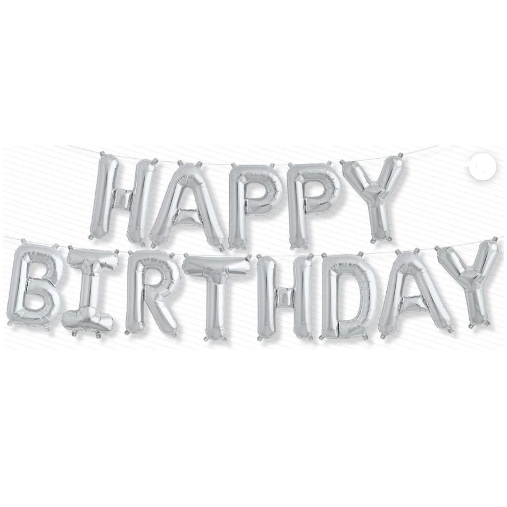 16 inch variety of color rose gold silver happy birthday letter balloon 铝膜英文字母气球 (297L) - Image 23