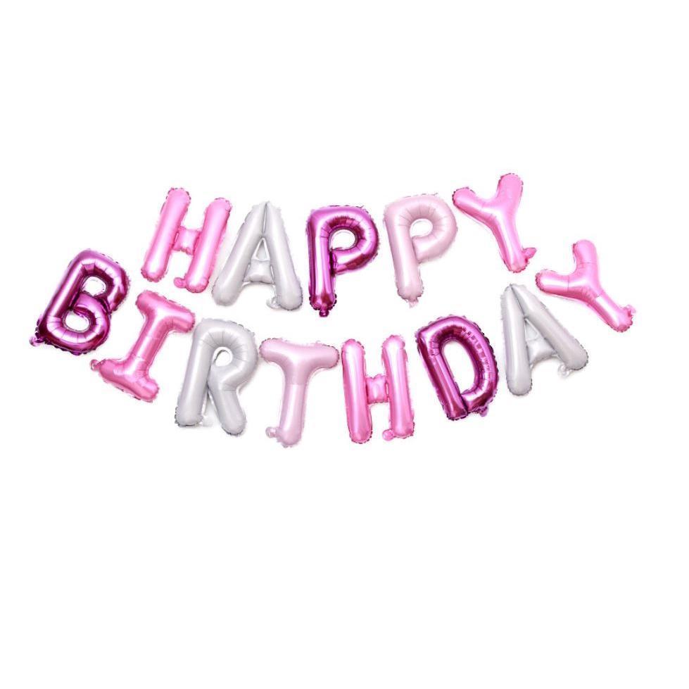 16 inch variety of color rose gold silver happy birthday letter balloon 铝膜英文字母气球 (297L) - Image 24