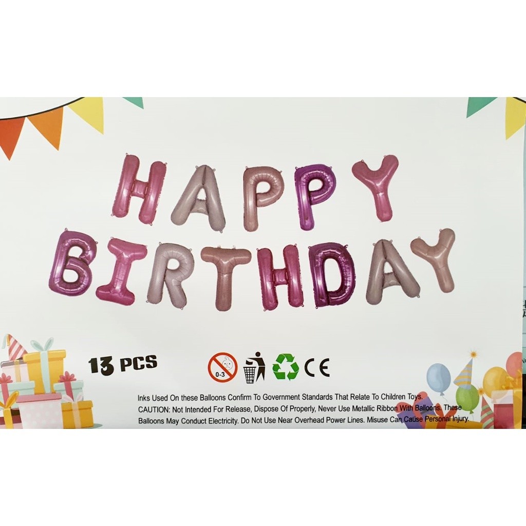 16 inch variety of color rose gold silver happy birthday letter balloon 铝膜英文字母气球 (297L) - Image 27