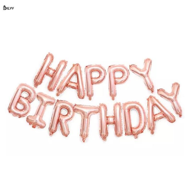 16 inch variety of color rose gold silver happy birthday letter balloon 铝膜英文字母气球 (297L) - Image 28