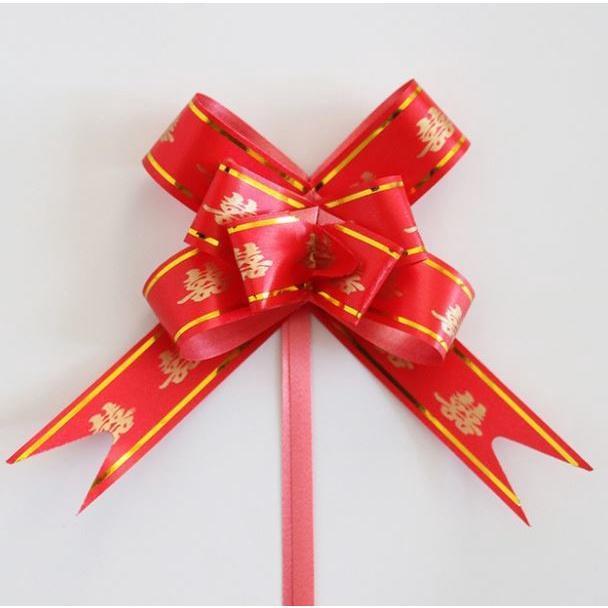 10/5pcs/bag 1.2cm/1.5cm/1.8cm/3cm/4.5cm "XI" Red Flower Bowknot Pull Bow Ribbon Snow Yarn Polyester Pull Flower(318L) - Image 25