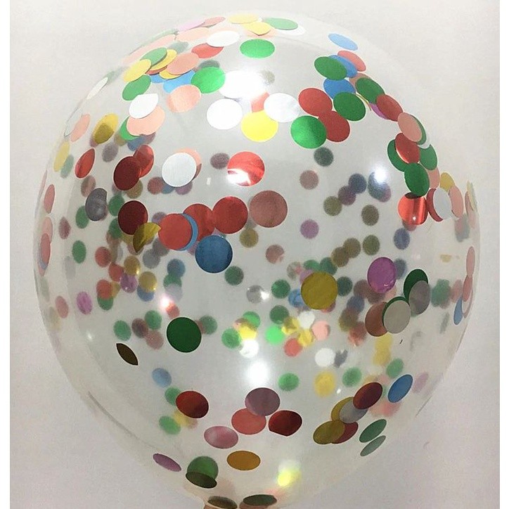12 Inch Confetti Latex Balloons Transparent for Party Birthday Anniversary Decoration 彩色铝箔亮片气球 (313L) - Image 22