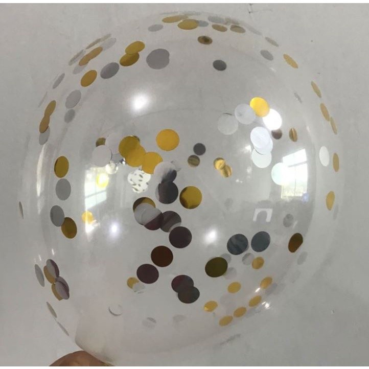 12 Inch Confetti Latex Balloons Transparent for Party Birthday Anniversary Decoration 彩色铝箔亮片气球 (313L) - Image 23