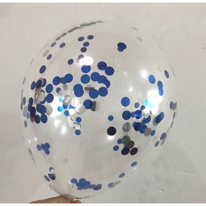 12 Inch Confetti Latex Balloons Transparent for Party Birthday Anniversary Decoration 彩色铝箔亮片气球 (313L) - Image 24