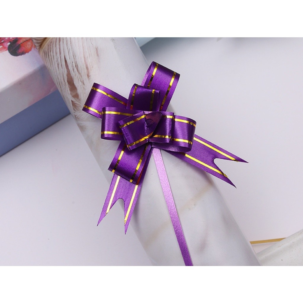 10pcs 1.5cm Pull Bows Flower Ribbon For Wrapping Gift Decorate Wedding Car Party Christmas Birthday 小号手拉花(468L) - Image 22