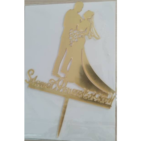 Wedding Acrylic Cake Topper Mr Mrs Wedding Decorations Acrylic Gold Cake Toppers Marriage Party Supplies (414L) - Image 21
