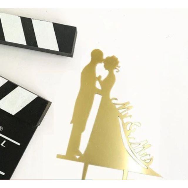Wedding Acrylic Cake Topper Mr Mrs Wedding Decorations Acrylic Gold Cake Toppers Marriage Party Supplies (414L) - Image 23