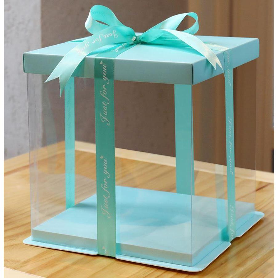 4/6/8/10/12inch Square Cake Box Child Birthday Cake Gift Packaging Toy rose bear flower gift box Transparent pack(908L) - Image 23