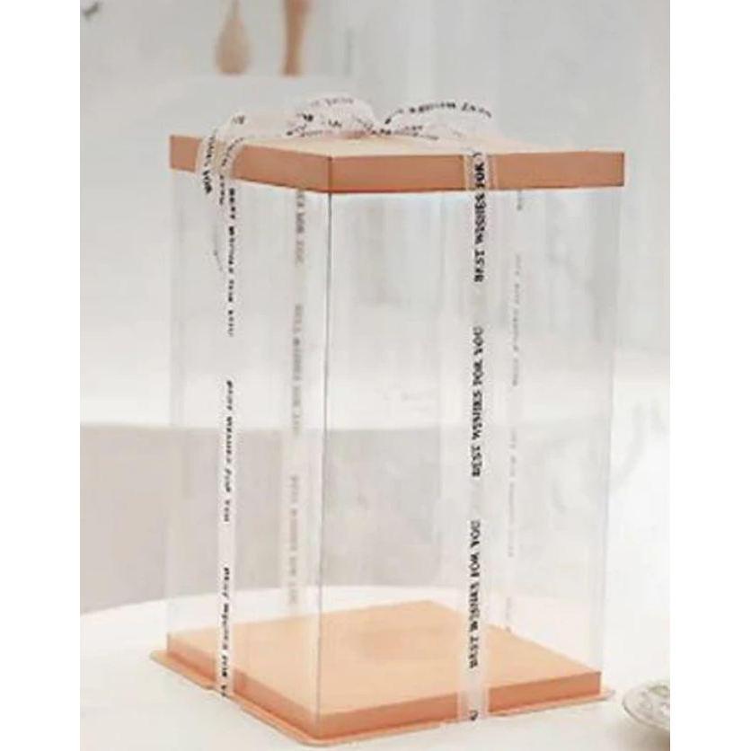 4/6/8/10/12inch Pink Lip And Base Transparent Rectangle Cake Box New Clear Gift Flower Cake Box Dustproof (905L) - Image 23