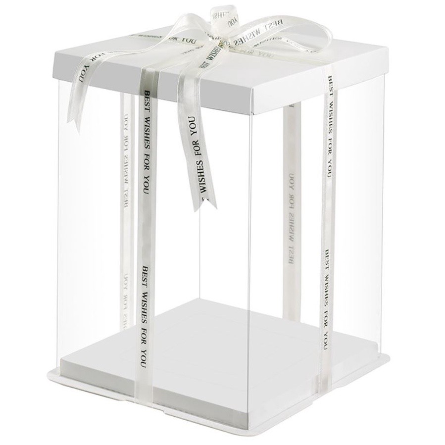 4/6/8/10/12inch White Paperboard Transparent cake box pvc flower packaging cake containers cake boxes(909L) - Image 21