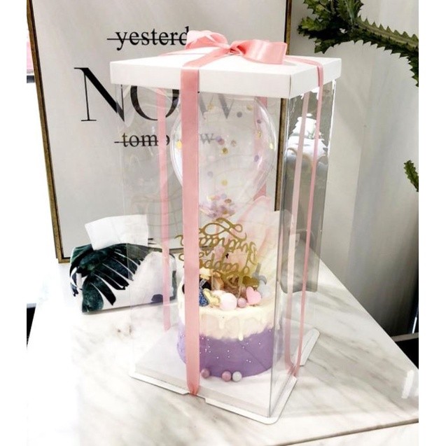 4/6/8/10/12inch White Paperboard Transparent cake box pvc flower packaging cake containers cake boxes(909L) - Image 25