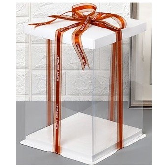 4/6/8/10/12inch White Paperboard Transparent cake box pvc flower packaging cake containers cake boxes(909L) - Image 26