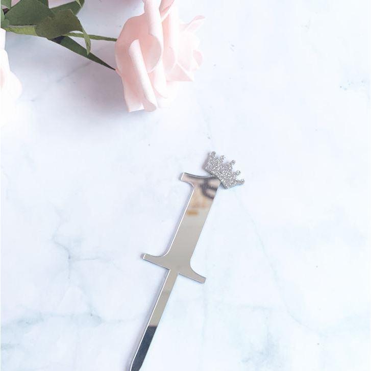 10.5cm Mirror Surface Cake Topper Acrylic Number 0-9 with Crown Kids Birthday Party Dessert Cake Decorating(993L) - Image 23