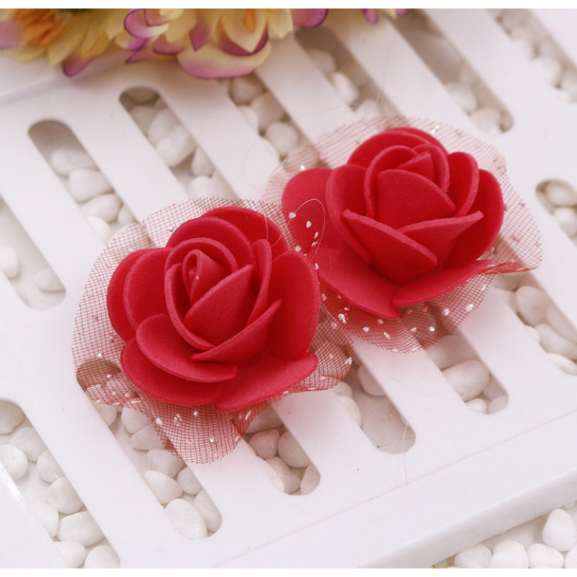 12pcs 3.5cm Mini PE Foam Rose Heads Artificial Silk Flowers for Home Garden DIY Pompom Wreaths Wedding 泡沫玫瑰花(847L) - Image 22