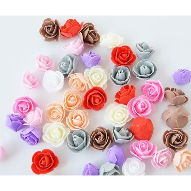 12pcs 3.5cm Mini PE Foam Rose Heads Artificial Silk Flowers for Home Garden DIY Pompom Wreaths Wedding 泡沫玫瑰花(847L) - Image 39