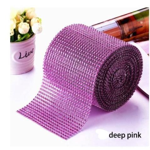 1yard Sparkling colorful Plated Diamond Mesh Wrap Crystal Rhinestone Ribbon Accessories (616L) - Image 22