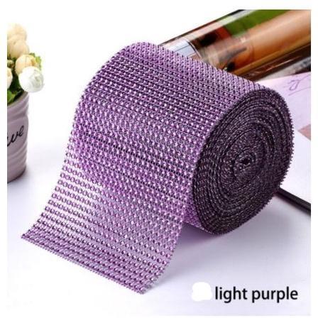 1yard Sparkling colorful Plated Diamond Mesh Wrap Crystal Rhinestone Ribbon Accessories (616L) - Image 23