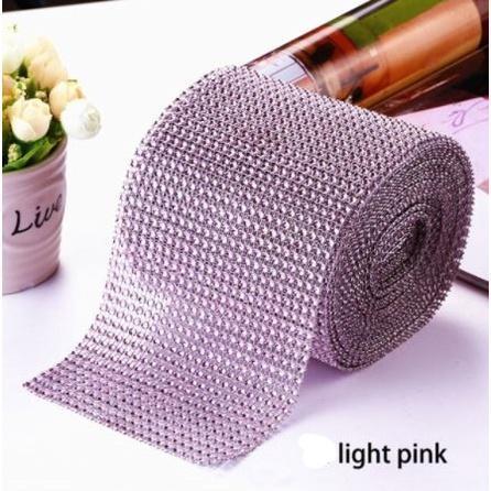 1yard Sparkling colorful Plated Diamond Mesh Wrap Crystal Rhinestone Ribbon Accessories (616L) - Image 31