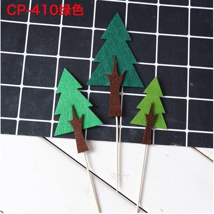 Cyuan Felt Green Trees Cake Toppers Woodland Jungle Party Happy Birthday ChildrenPartyBabyShowerBoyCakeDecoration(1145L) - Image 27