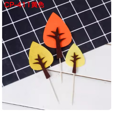 Cyuan Felt Green Trees Cake Toppers Woodland Jungle Party Happy Birthday ChildrenPartyBabyShowerBoyCakeDecoration(1145L) - Image 30