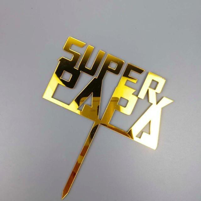 1pc Gold Happy Father's Day Cake Topper Gillter Best Day Cake Flag for Family Birthday Fathers Party Baking (540L) - Image 21