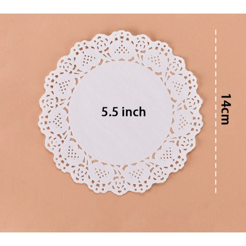 1 Set Of Round/Ellipse Cake Flower Base Paper Baking Oil-Absorbent Paper Lace Paper Fried Dessert Paper(1272L) - Image 22