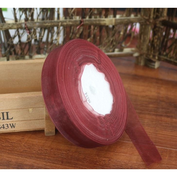 50yard 2/2.5cm Organza Ribbon gift wrapping decoration Christmas silk ribbons for Wedding DIY Craft(1074L) - Image 26