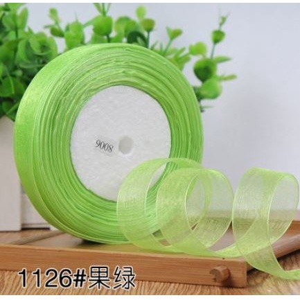 50yard 2/2.5cm Organza Ribbon gift wrapping decoration Christmas silk ribbons for Wedding DIY Craft(1074L) - Image 30