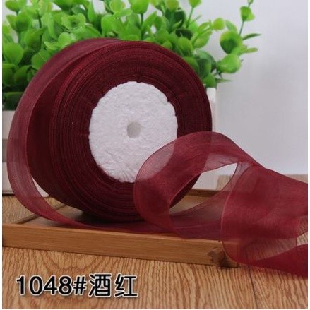 50yard 2/2.5cm Organza Ribbon gift wrapping decoration Christmas silk ribbons for Wedding DIY Craft(1074L) - Image 35
