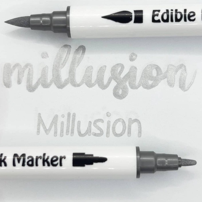 Millusion Edible Food Art Pen Cake Marker- Dual Nibs Edible Pen Cake Writing Halal Certified 烘焙食用色素笔(2614L) - Image 26