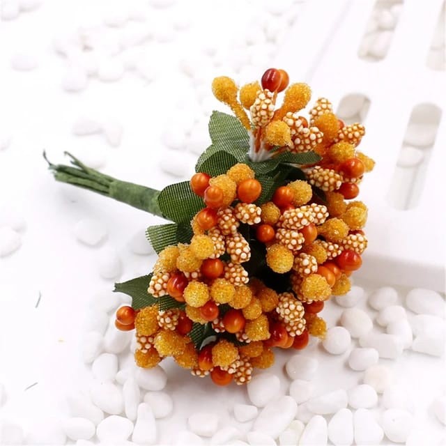 10Pcs Mini Stamen flower Artificial Flowers Craft Fake Flowers For Wedding Bouquet Party Scrapbooking Decor (1903L) - Image 22