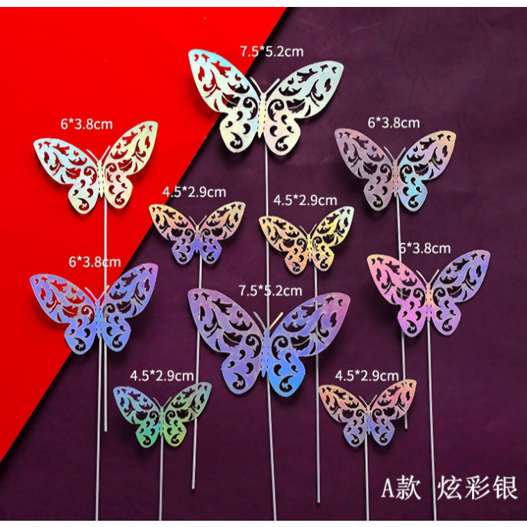 1set Wall Stickers 3D Hollow Rosegold Butterfly Decorative Sticker for Home Living Room Bedroom Kids Room双面蝴蝶(2558L) - Image 21
