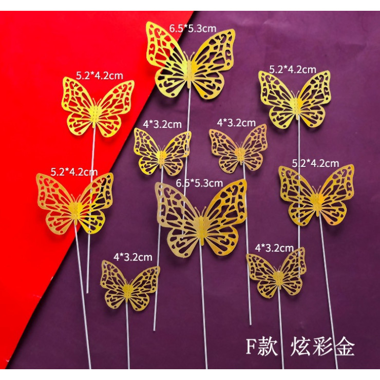1set Wall Stickers 3D Hollow Rosegold Butterfly Decorative Sticker for Home Living Room Bedroom Kids Room双面蝴蝶(2558L) - Image 22