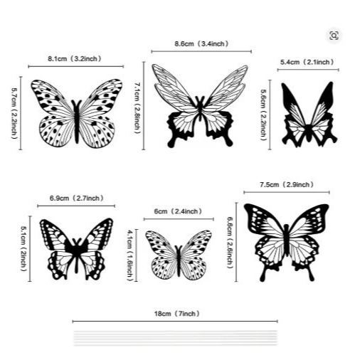 1set Wall Stickers 3D Hollow Rosegold Butterfly Decorative Sticker for Home Living Room Bedroom Kids Room双面蝴蝶(2558L) - Image 24