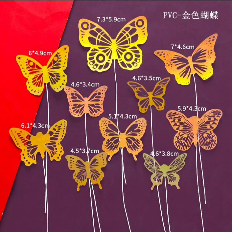 1set Wall Stickers 3D Hollow Rosegold Butterfly Decorative Sticker for Home Living Room Bedroom Kids Room双面蝴蝶(2558L) - Image 26